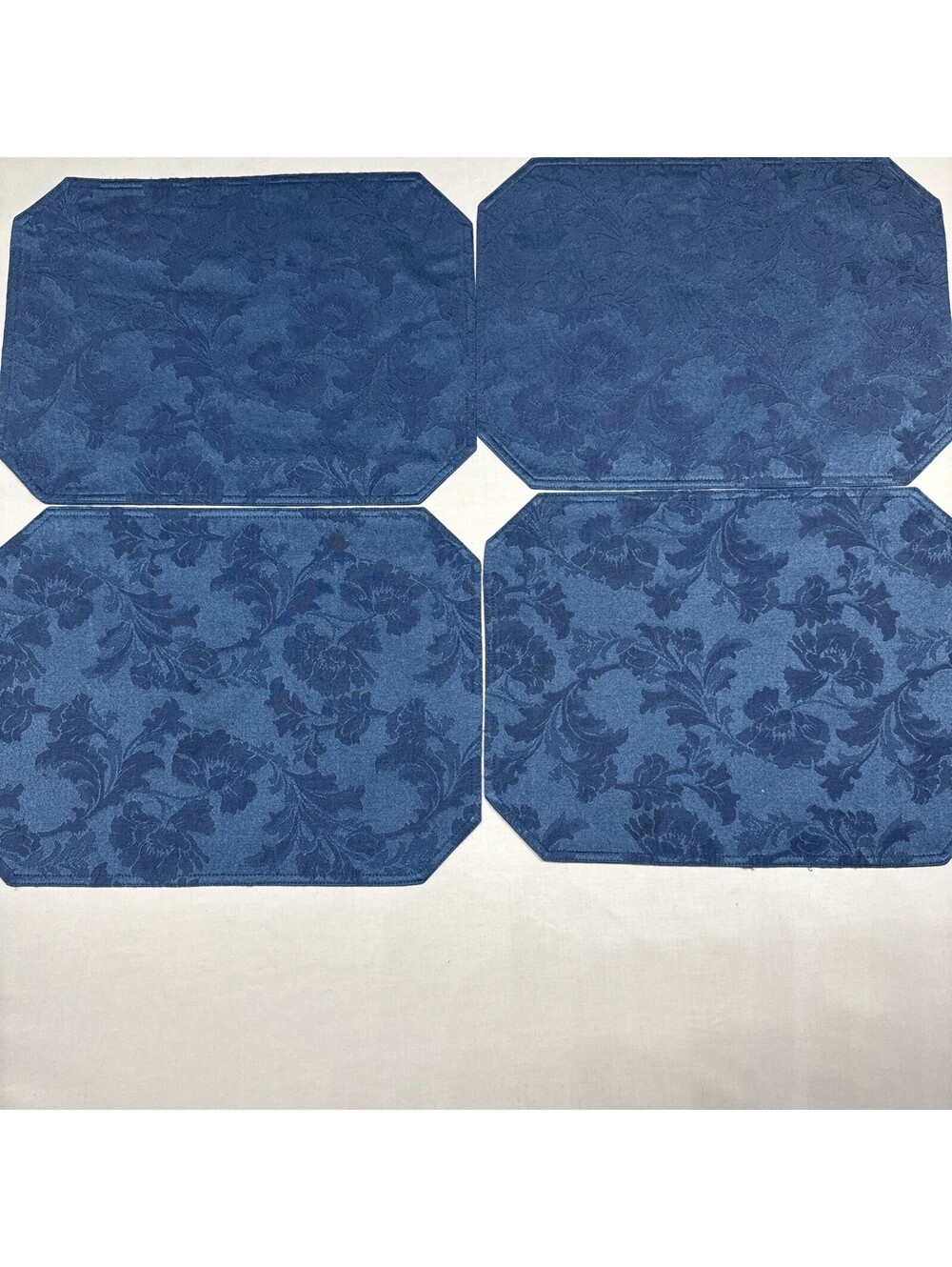 Set Of 4 Blue Placemats Floral